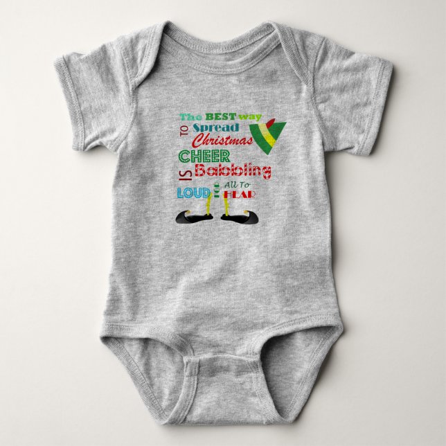 Weihnachtself Baby Bodysuit Baby Strampler (Vorderseite)