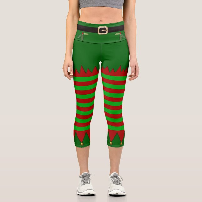 Weihnachtself Capri Leggings (Vorderseite)