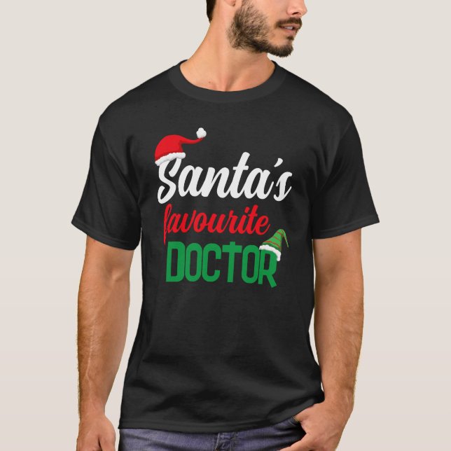 Weihnachtself, der Lieblingsarzt des Weihnachtsman T-Shirt (Vorderseite)