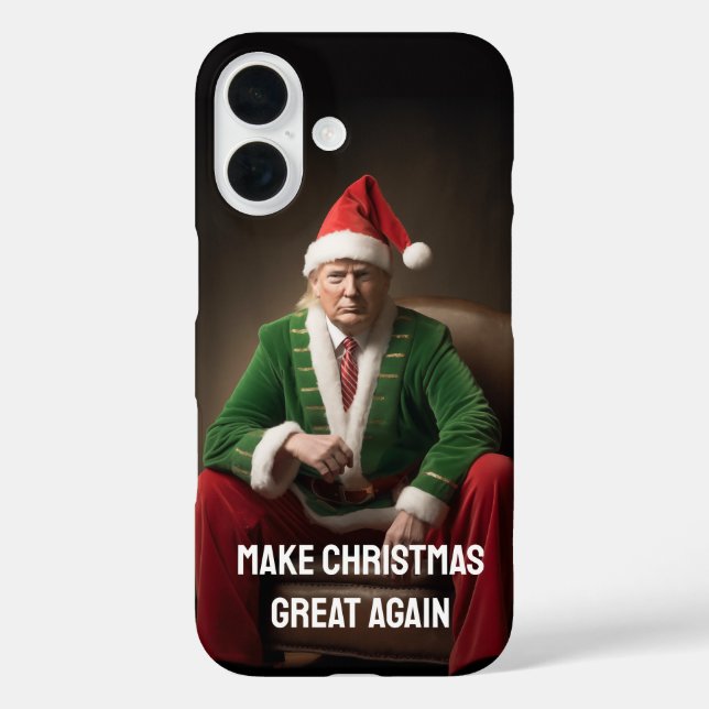 Weihnachtself Donald Trump iPhone 16 Hülle (Rückseite)