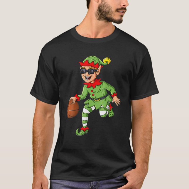 Weihnachtself Dribbling A Basketball Funny Boys Ki T-Shirt (Vorderseite)