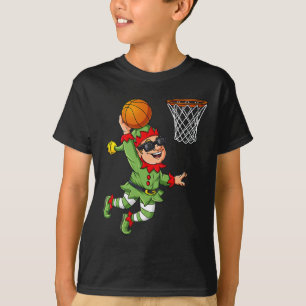 Weihnachtself Dunkeln ein Basketball Spaß Jungs Ki T-Shirt