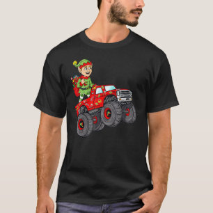 Weihnachtself fährt Monstertruck Jungen Kinder Fam T-Shirt