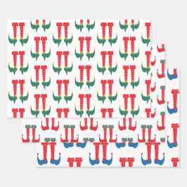 Weihnachtself Feet und Heels Whimsical Geschenkpapier Set