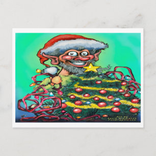 Weihnachtself Feiertagspostkarte