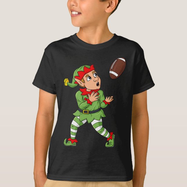 Weihnachtself Fußball Weitläufiger Empfänger Jungs T-Shirt (Vorderseite)