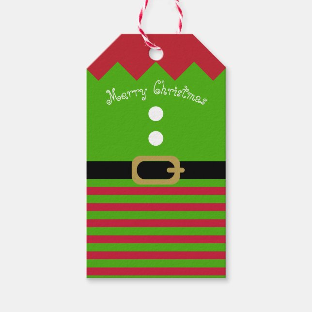 Weihnachtself Geschenkanhänger (Vorderseite)