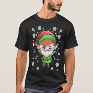 Weihnachtself-Gesicht Maske Büro Humor qu T-Shirt