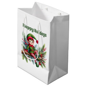 Weihnachtself hinzufügen mittlere geschenktüte
