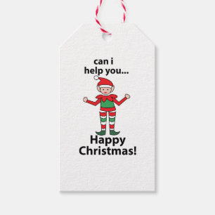Weihnachtself Kann ich Ihnen helfen? Glücklicher W Geschenkanhänger