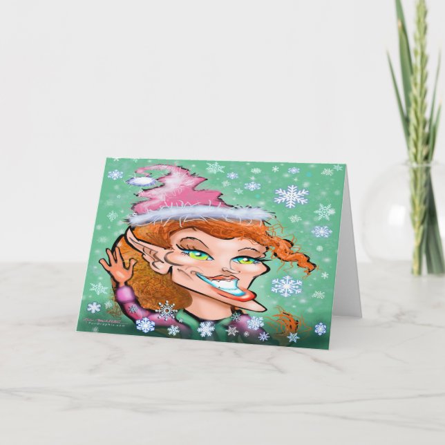 Weihnachtself Karte (Vorderseite)
