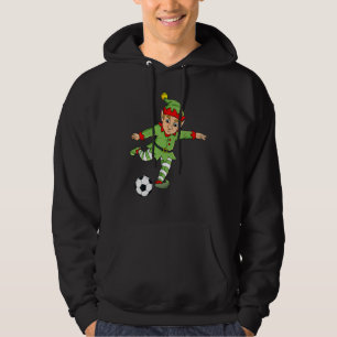 Weihnachtself Kicking Soccer Ball Boys Girls Kinde Hoodie