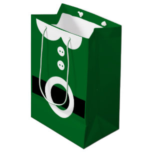 Weihnachtself-Kostüm - Saubere Weihnachtsgrafik Mittlere Geschenktüte