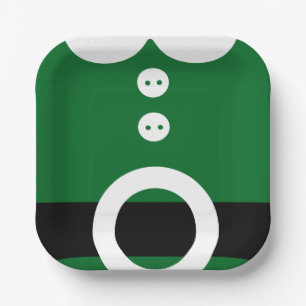 Weihnachtself-Kostüm - Saubere Weihnachtsgrafik Pappteller