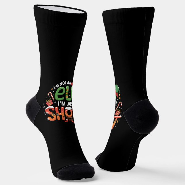 Weihnachtself Kurz Männer Frauen Kinder Socken (Gewinkelt)