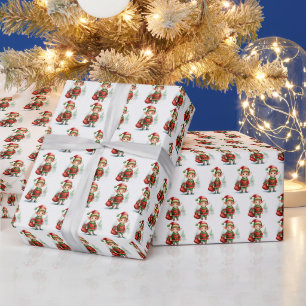 Weihnachtself mit einem Sack von Geschenken Geschenkpapier