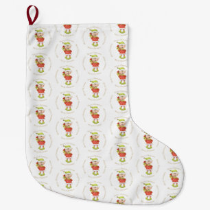 Weihnachtself mit Gegenwart Großer Weihnachtsstrumpf