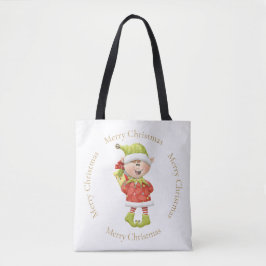 Weihnachtself mit Gegenwart Tasche