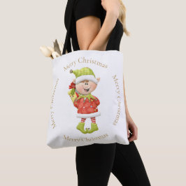 Weihnachtself mit Gegenwart Tasche