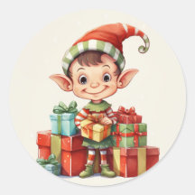 Weihnachtself mit Geschenken