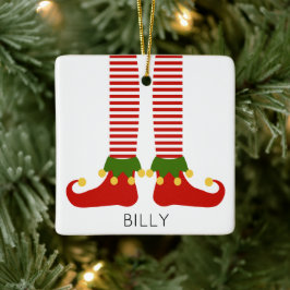 Weihnachtself NAME Festlicher Urlaub Leggings Spaß Keramikornament