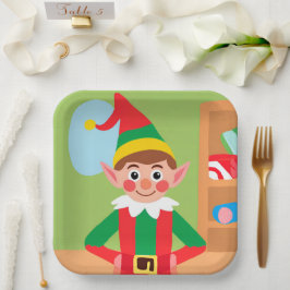 Weihnachtself-Papierplatte Pappteller