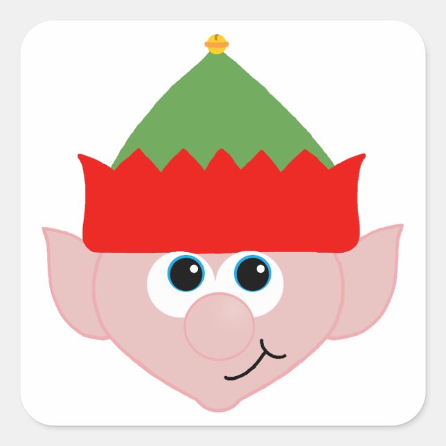 Weihnachtself Quadratischer Aufkleber (Vorderseite)