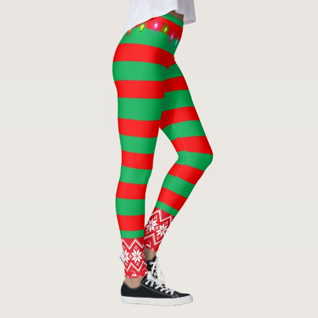 Weihnachtself rot und grün leggings (Rechts)