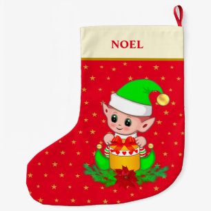 Weihnachtself, Sterne, Weihnachtsstern & Kiefer au Großer Weihnachtsstrumpf