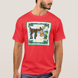 Weihnachtself und Rentier T-Shirt
