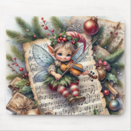 Weihnachtself Violine spielen Mousepad