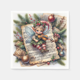 Weihnachtself Violine spielen Serviette