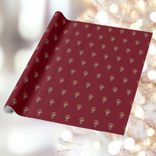 Weihnachtself-Wrapping Paper von Mädchen zu hören Geschenkpapier