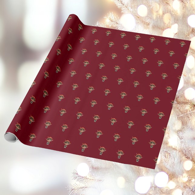 Weihnachtself-Wrapping Paper von Mädchen zu hören Geschenkpapier (Von Creator hochgeladen)