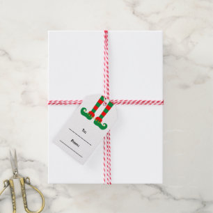 Weihnachtself zu und von Geschenktafeln Geschenkanhänger