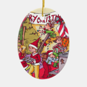 Weihnachtselfe *CUSTOMIZABLE* Verzierung Keramikornament