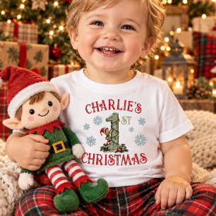 Weihnachtselfe Individuelles erstes Weihnachten de Baby T-shirt