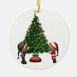 Weihnachtselfe - verzieren Sie den Baum Keramikornament