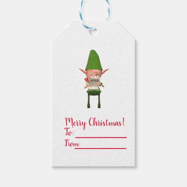 Weihnachtselfen Geschenkanhänger (Vorderseite)