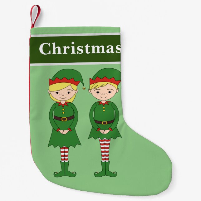 Weihnachtselfen Green Kleiner Weihnachtsstrumpf (Vorderseite)