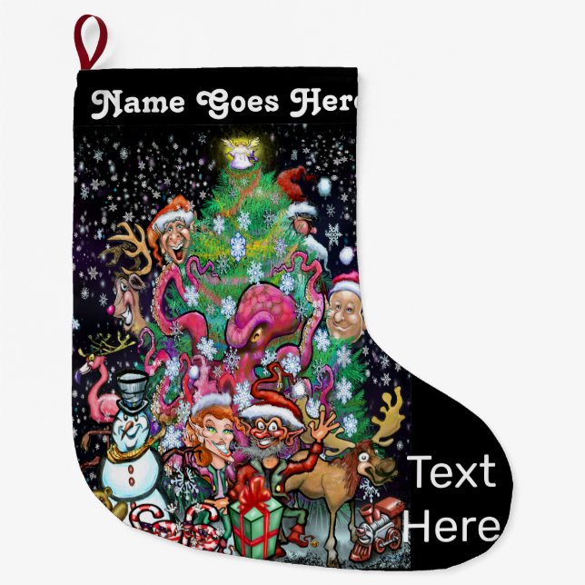 Weihnachtselfen Große Weihnachtsfeiertage Strumpf Großer Weihnachtsstrumpf (Vorderseite)