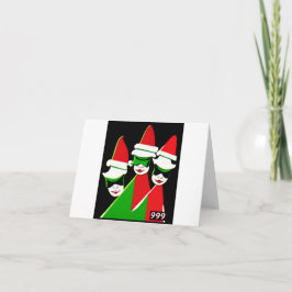 Weihnachtselfen im kitschigen Stil elf Grußkarte Karte