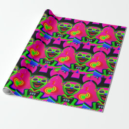 Weihnachtselfen Neonwrapping Paper Geschenkpapier
