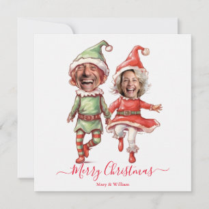 Weihnachtselfen-Paar Feiertagskarte