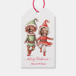 Weihnachtselfen-Paar Geschenkanhänger