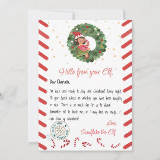 Weihnachtselfen-Postkarte Einladung