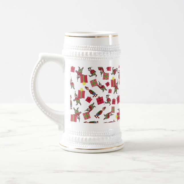 Weihnachtselfen stein bierglas (Links)