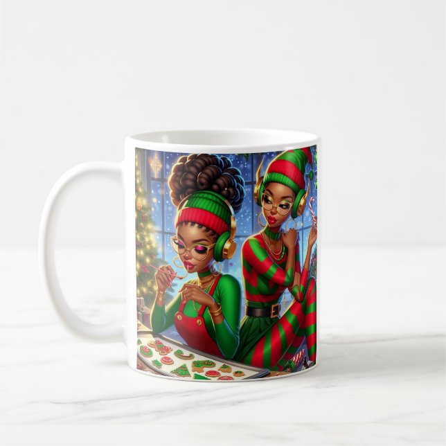 Weihnachtselfen und Goodies Kaffeetasse (Links)