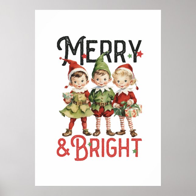 Weihnachtselfen Weihnachtsmänner - Helfer Poster (Vorne)