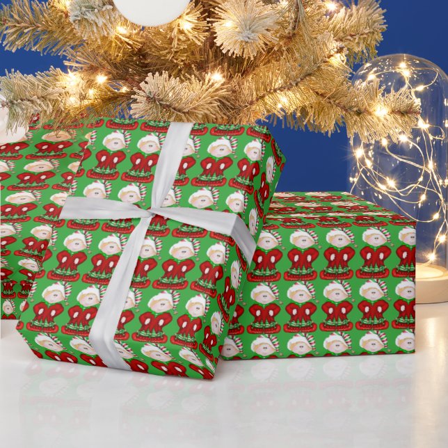 Weihnachtselfenmuster Weihnachtsverpackungspapier Geschenkpapier (Feiertage)